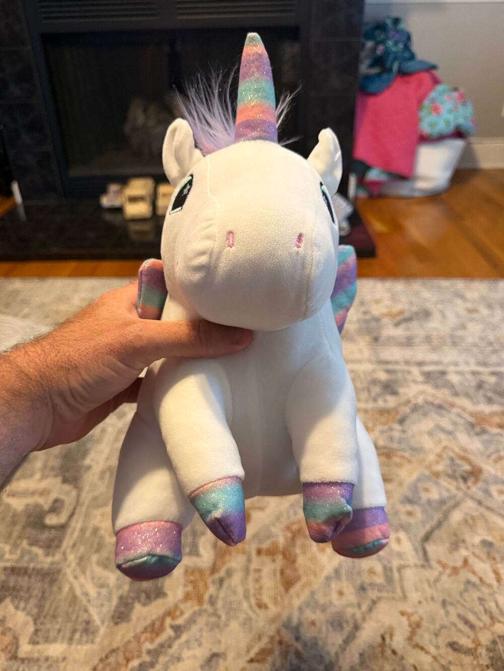 Hobby Lobby Unicorn Pegasus Plush White Rainbow Glitter Wings Horn 9161772